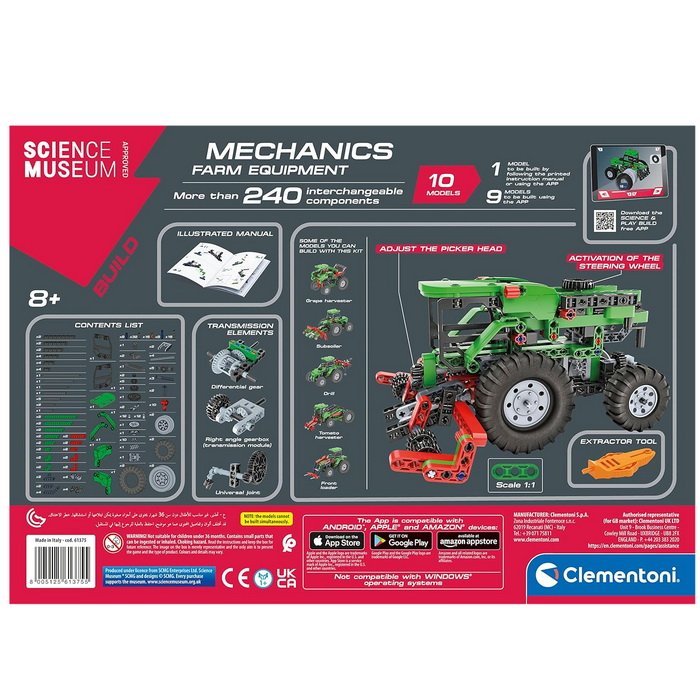 Clementoni Mechanické laboratórium Traktor a poľnohospodárska technika, 10 modelov