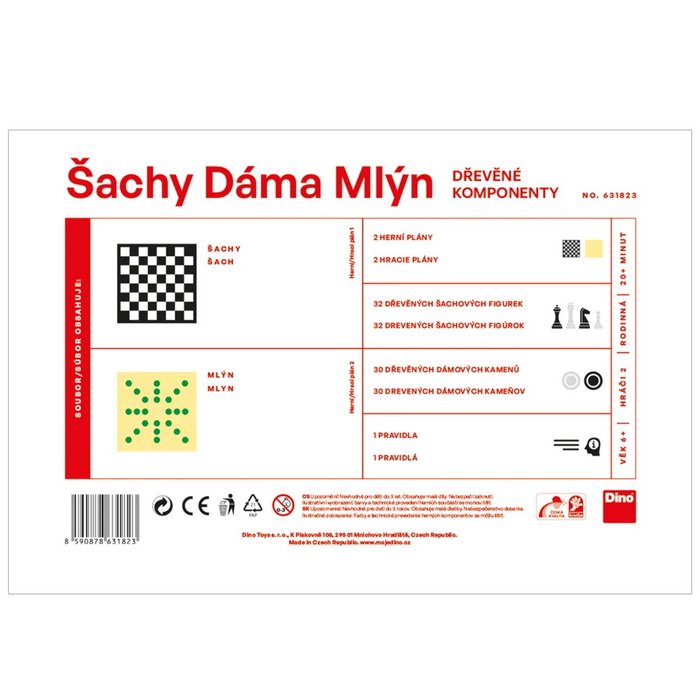 Dino Šach, dáma, mlyn