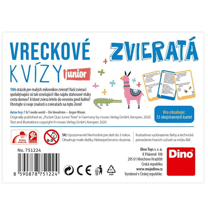 Dino Vreckové kvízy Junior Zvieratá