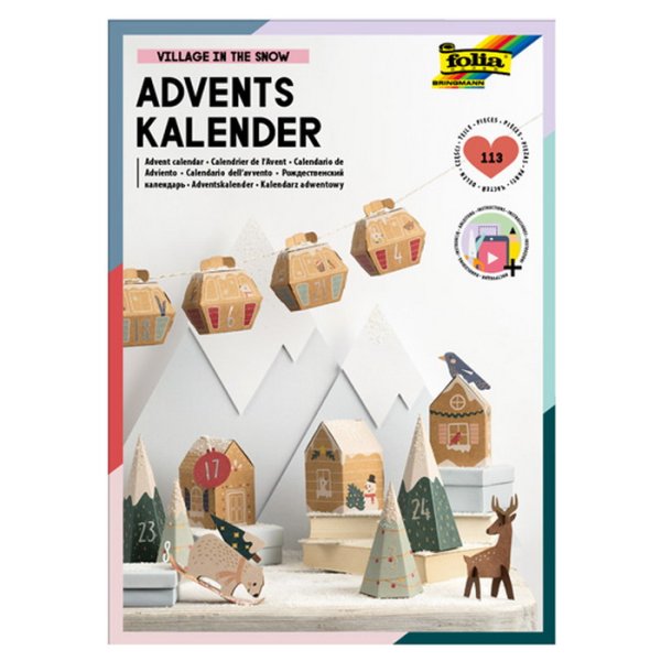 Folia Adventný kalendár - Zasnežená dedinka, 113 ks