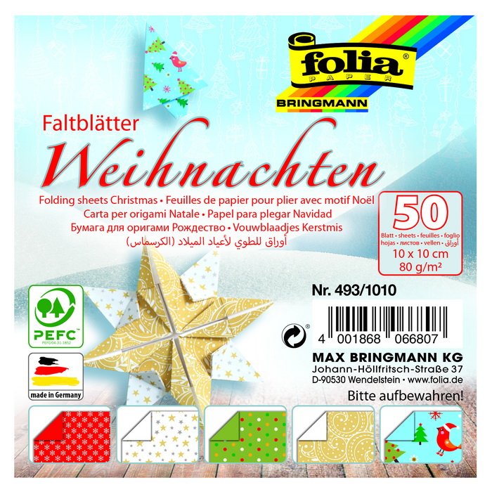 Folia Origami papier Vianoce, 50 ks