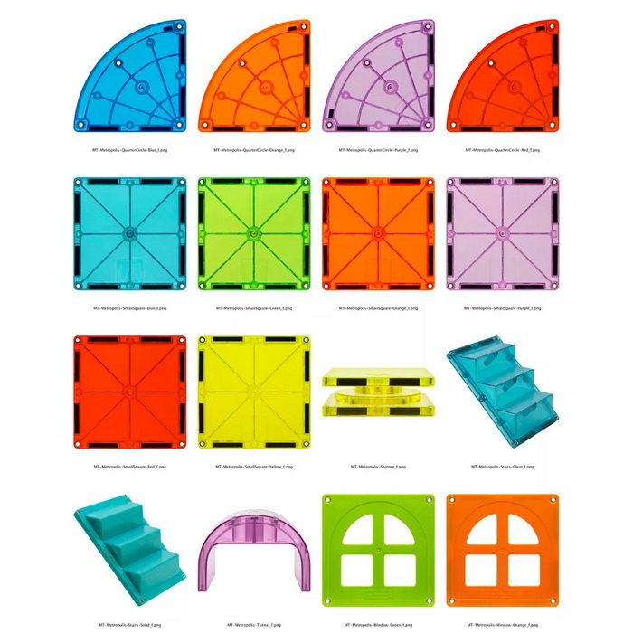 MagnaTiles Školská magnetická stavebnica Metropolis, 110 dielov