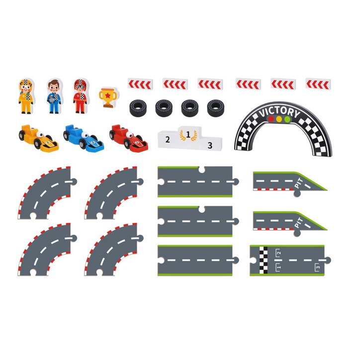 Tooky Toy Pretekárská dráha Formula, 29 ks