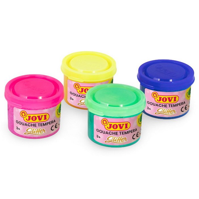 Jovi Temperové farby v kelímku glitter, 4 x 35ml