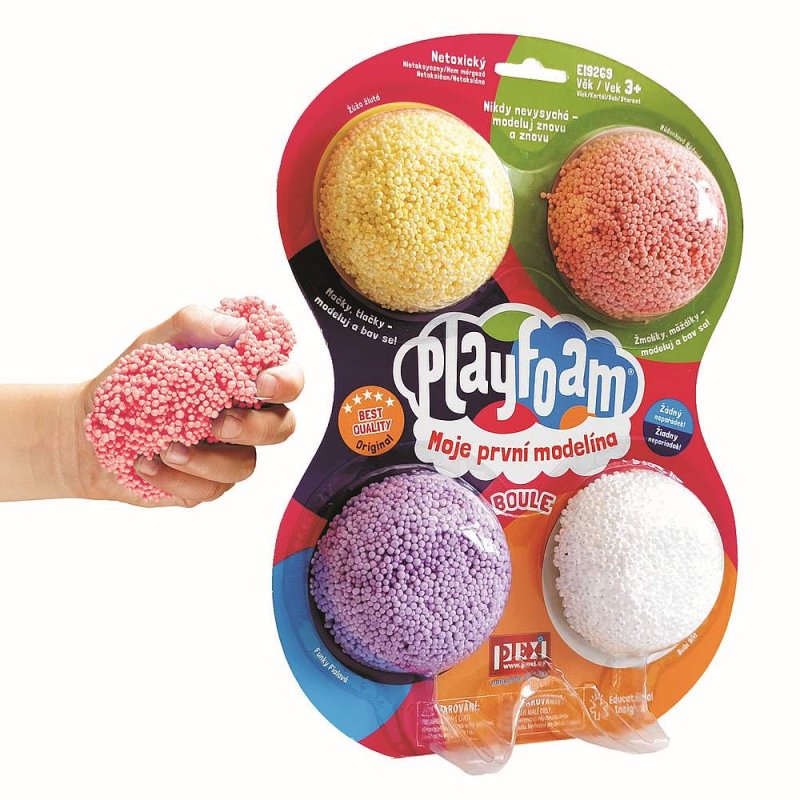 PlayFoam penová modelína Basic, 4 farby