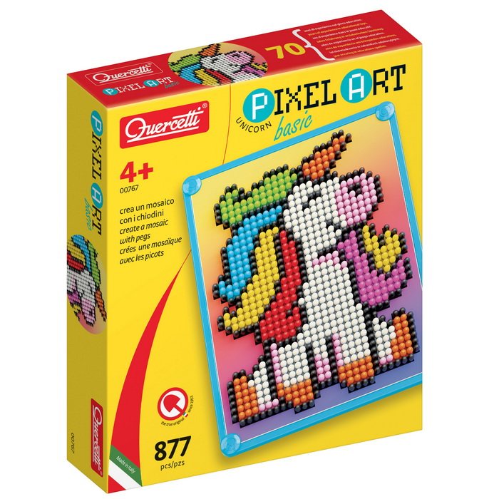 Quercetti Pixel Art Basic Jednorožec, 877 gombíkov