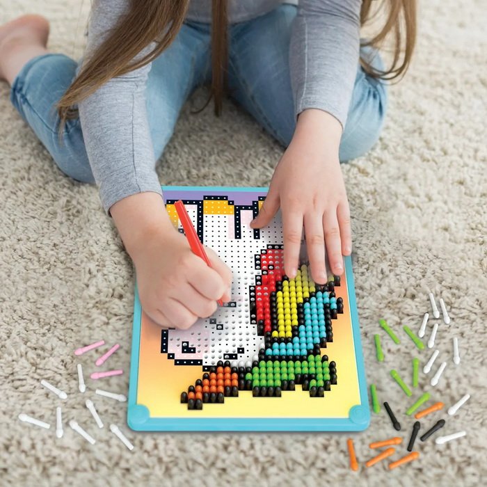 Quercetti Pixel Art Basic Jednorožec, 877 gombíkov