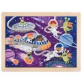 Hape Obojstranné puzzle Priatelia z vesmíru, 48 dielikov
