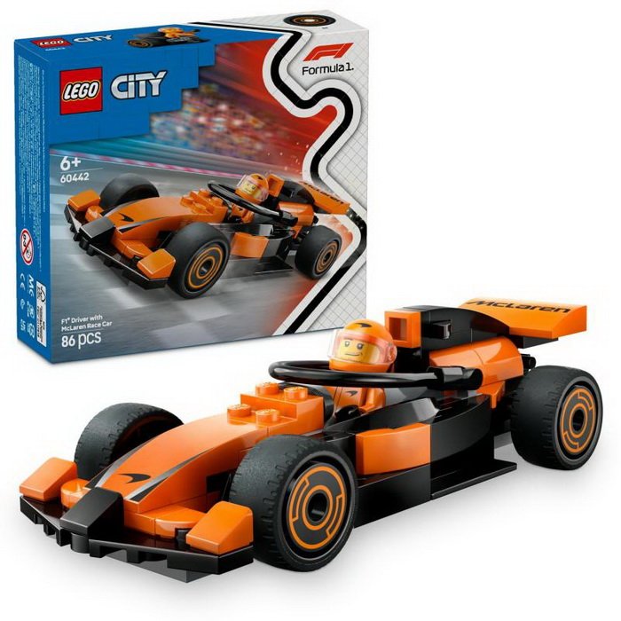 Lego City 60442 Jazdec F1® s pretekárskym autom McLaren, 86 ks