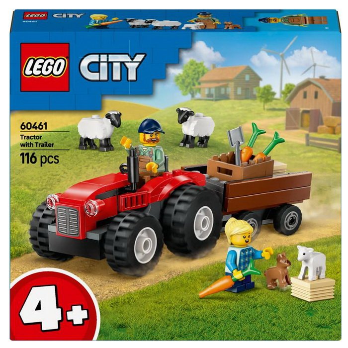 Lego City 60461 Červený traktor s prívesom a ovcami, 116 ks