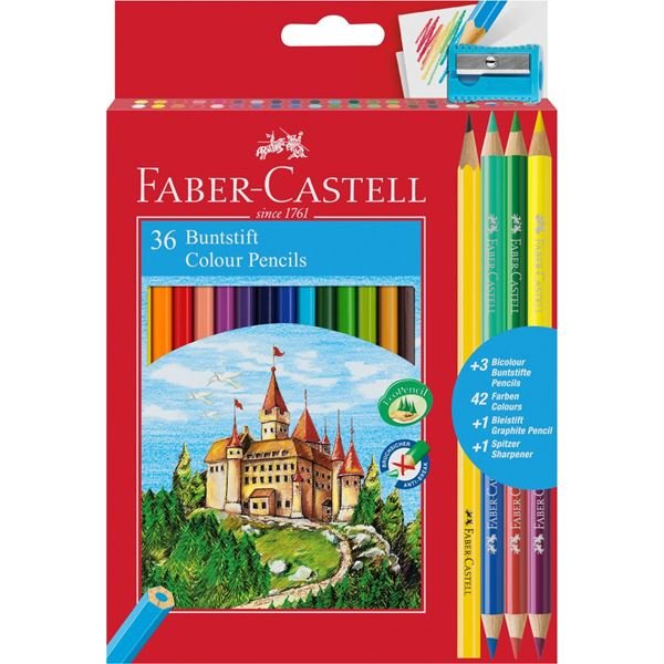 Faber Castell Pastelky Castell farebné, 36 ks + 3 bicolor