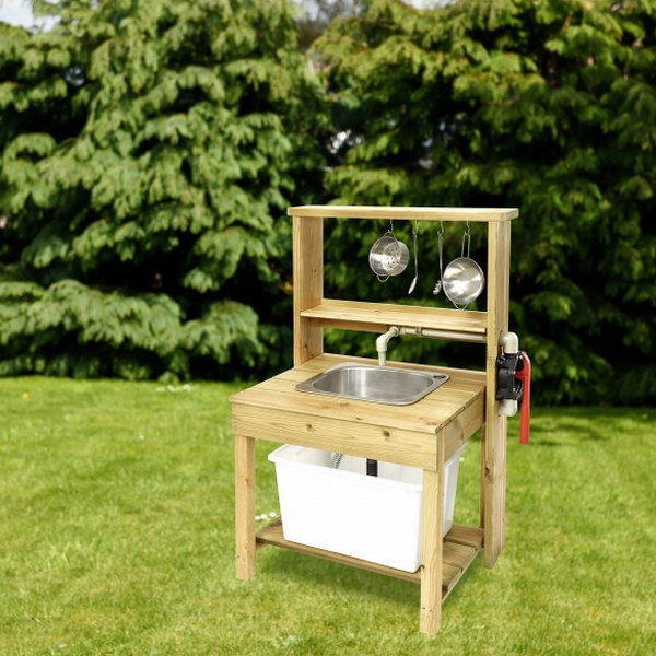 Drevený outdoorový drez, 70 cm