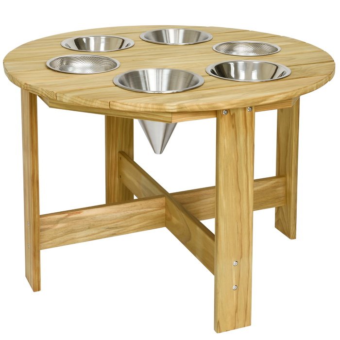 Drevený outdoorový stolík na hru s pieskom, ø 90 cm