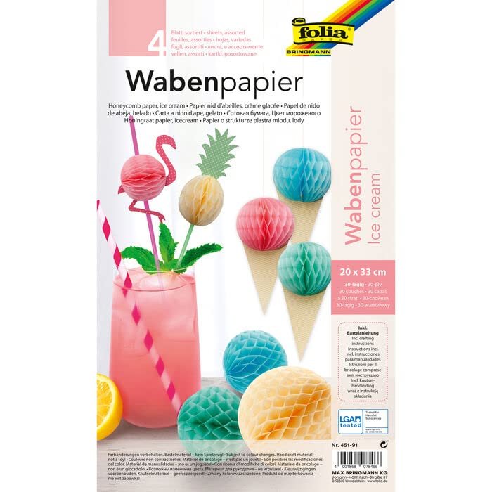 Folia Papier plastvový vrstvený Ice cream, 4 ks