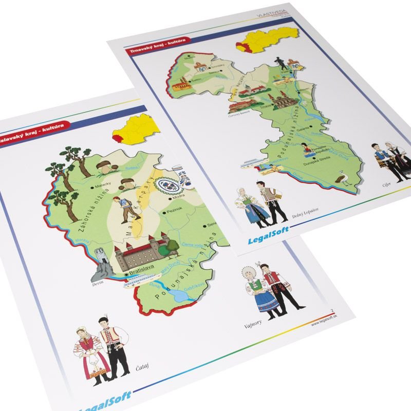 Kartónové obrazy Kraje Slovenska, 18 ks
