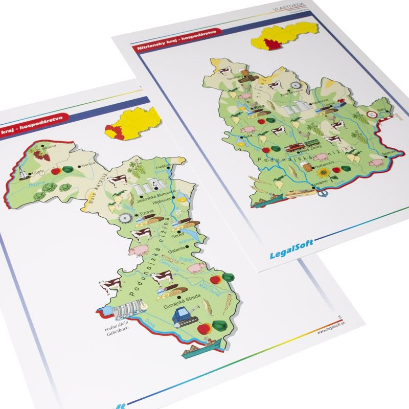 Kartónové obrazy Kraje Slovenska, 18 ks