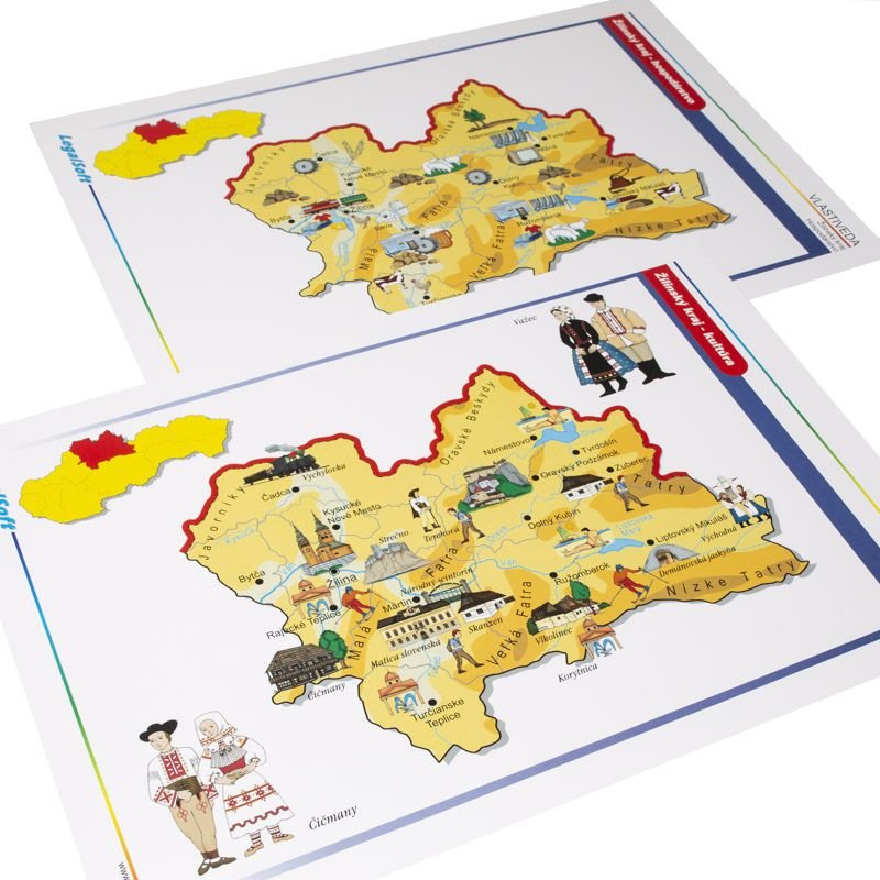 Kartónové obrazy Kraje Slovenska, 18 ks