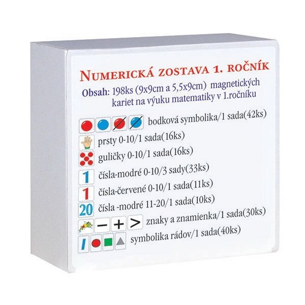Magnetická numerická zostava pre 1. ročník, 198 kariet