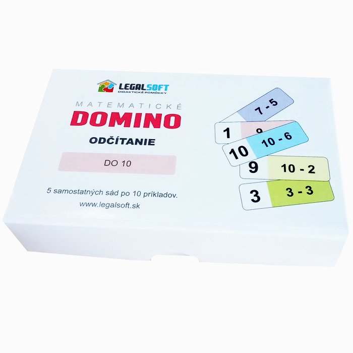 Matematické domino Odčítanie do 10, 50 kariet