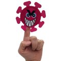 Prstová maňuška Koronavírus, 11 cm