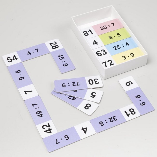 Školská sada Matematické domino Násobenie a delenie, 300 kariet