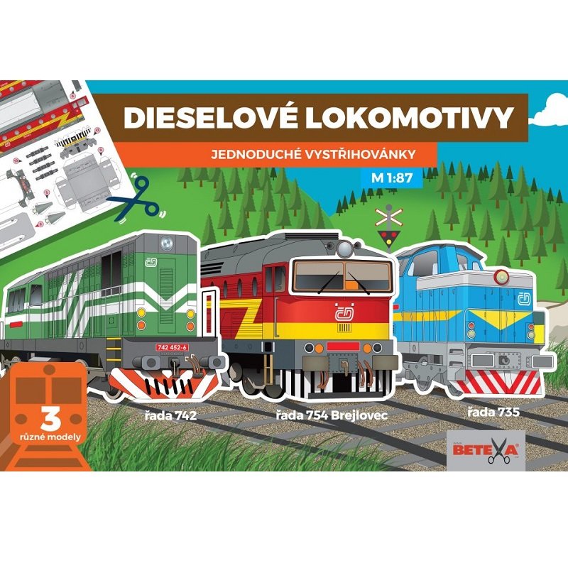 Vystrihovačka Dieselové lokomotívy, 3 modely