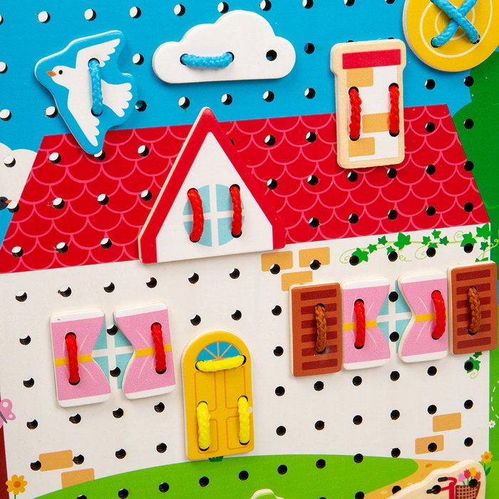 Bigjigs Toys Prevliekacia hra Domček, 36 ks