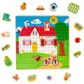 Bigjigs Toys Prevliekacia hra Domček, 36 ks