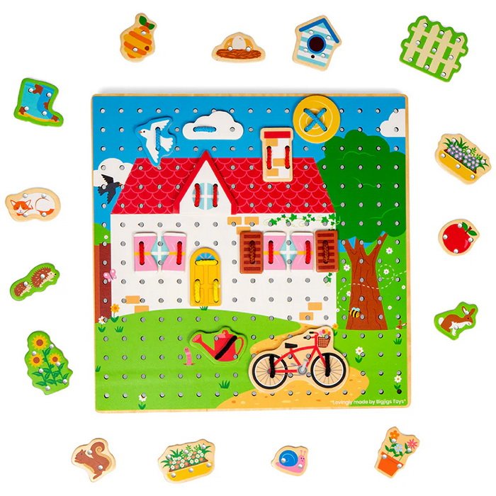 Bigjigs Toys Prevliekacia hra Domček, 36 ks