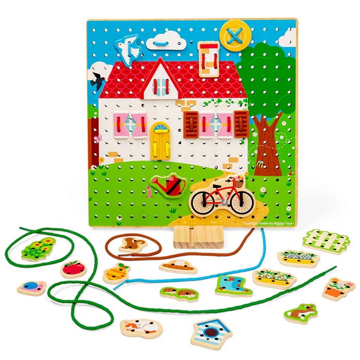 Bigjigs Toys Prevliekacia hra Domček, 36 ks