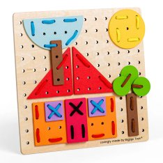 Bigjigs Toys Prevliekacia hra Geometrické tvary, 50 ks