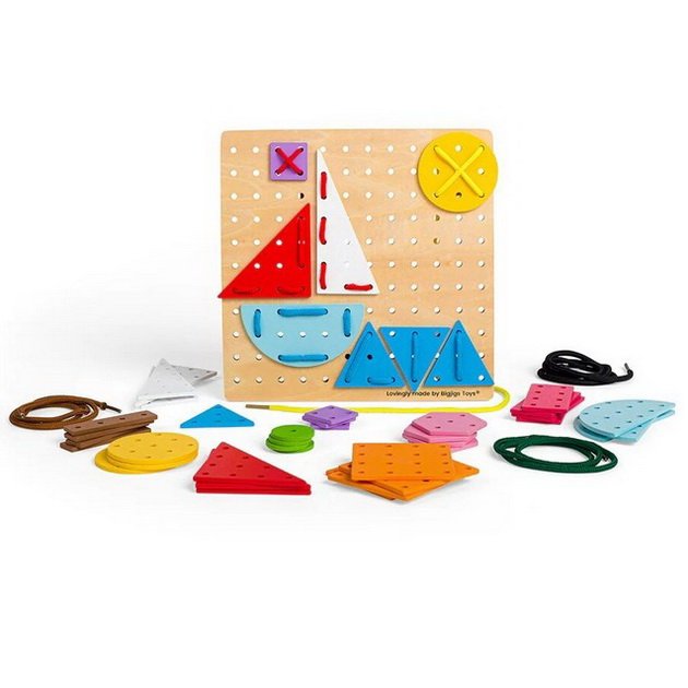 Bigjigs Toys Prevliekacia hra Geometrické tvary, 50 ks