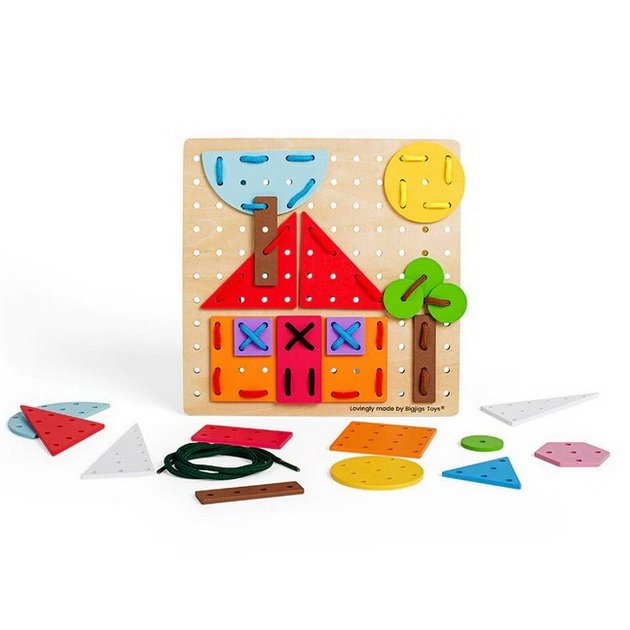 Bigjigs Toys Prevliekacia hra Geometrické tvary, 50 ks