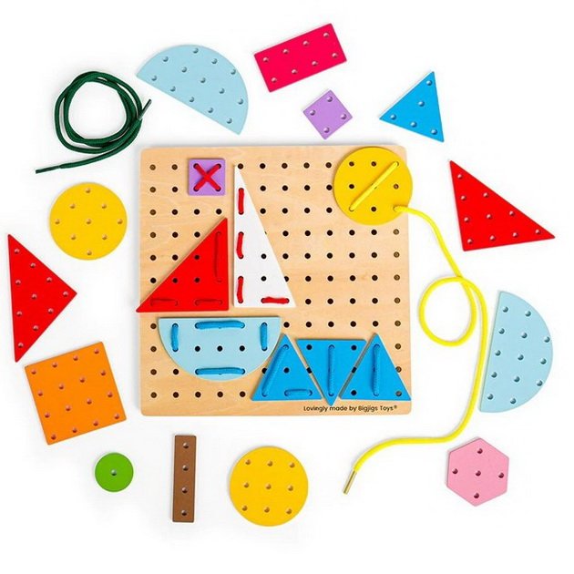 Bigjigs Toys Prevliekacia hra Geometrické tvary, 50 ks