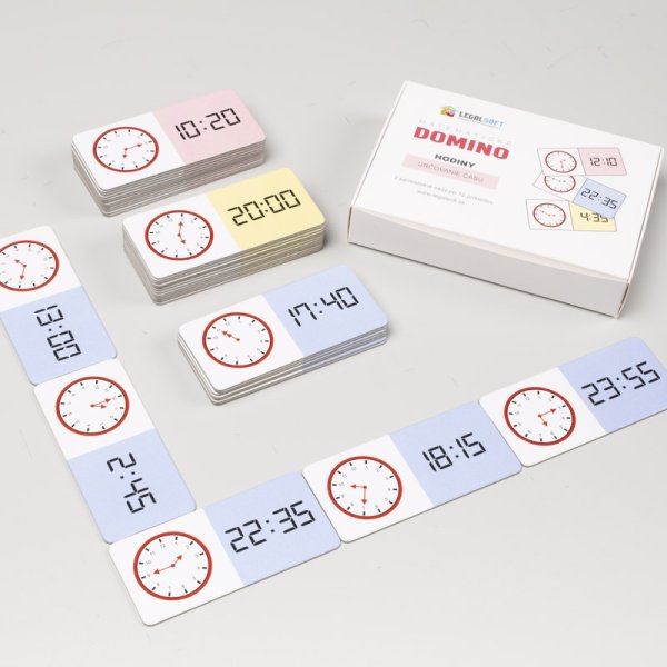 Domino na určovanie času, 36 kartičiek