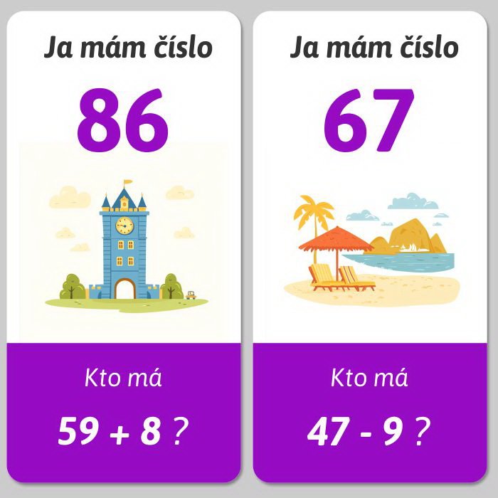 Ja mám, kto má - Počítanie jedno a dvojciferných čísel do 100