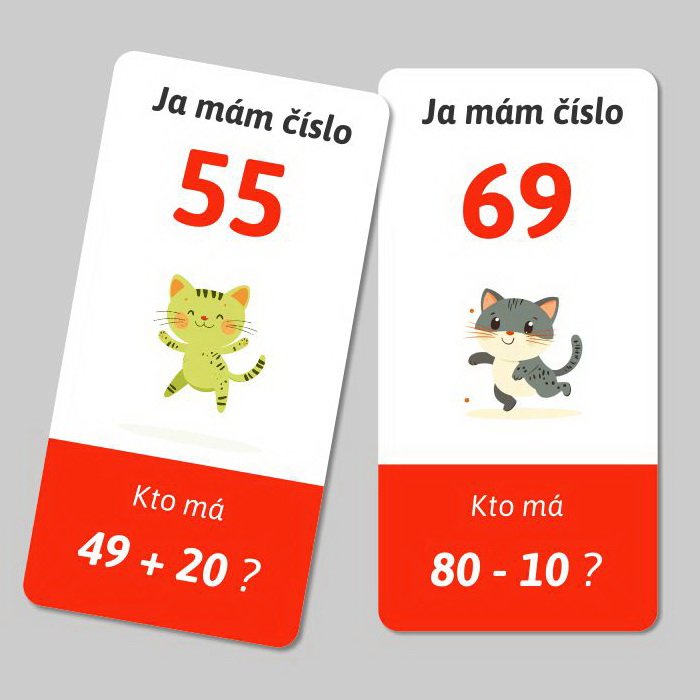 Ja mám, kto má - Počítanie s dvojciferným číslom a celými desiatkami do 100