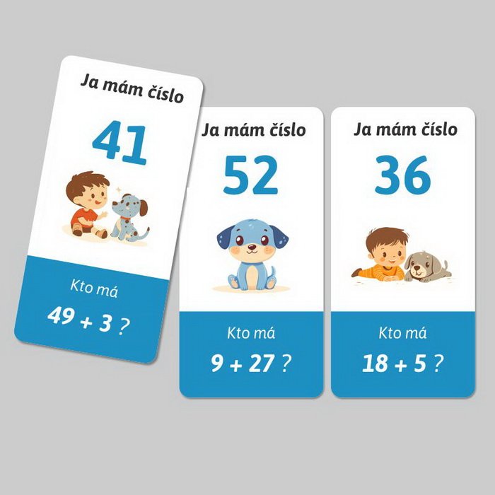 Ja mám, kto má - Sčítavanie dvoj a jednociferného čísla do 100 s prechodom cez 10