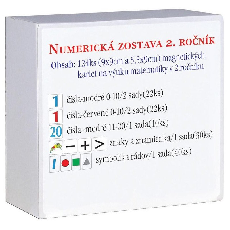Magnetická numerická zostava pre 2. ročník, 140 kariet
