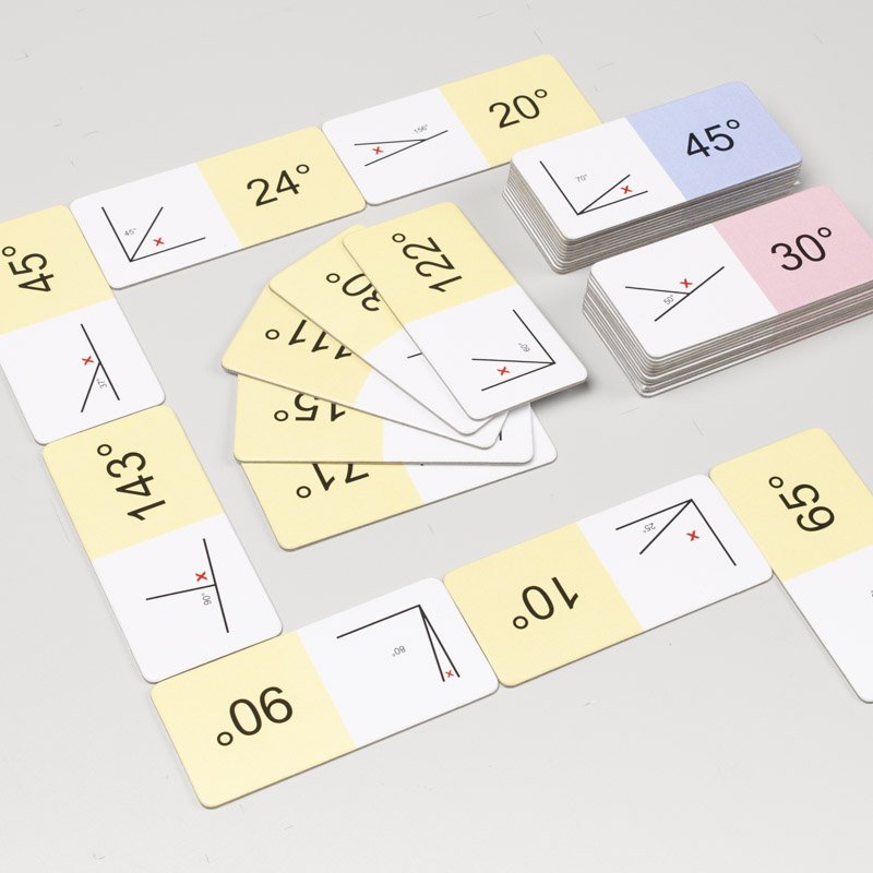 Matematické domino Priamy a pravý uhol, 36 kartičiek