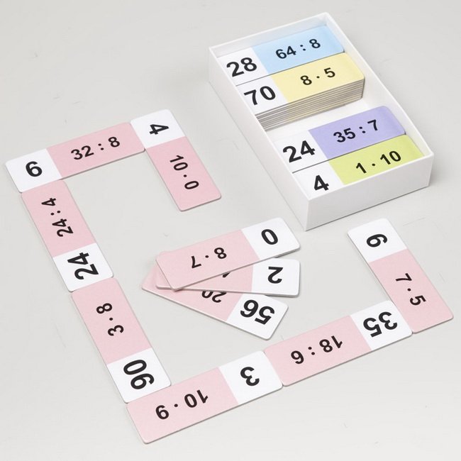Školská sada Matematické domino Násobenie a delenie, 300 kariet