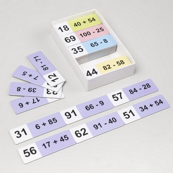 Školská sada Matematické domino Numerácia do 100, 250 kariet