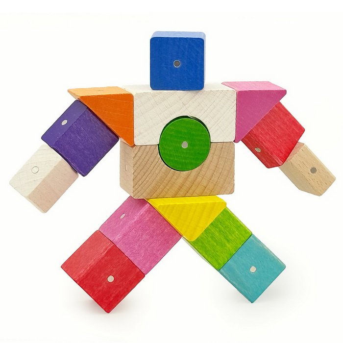 Kooglo drevená magnetická stavebnica Giga Color, 300 ks