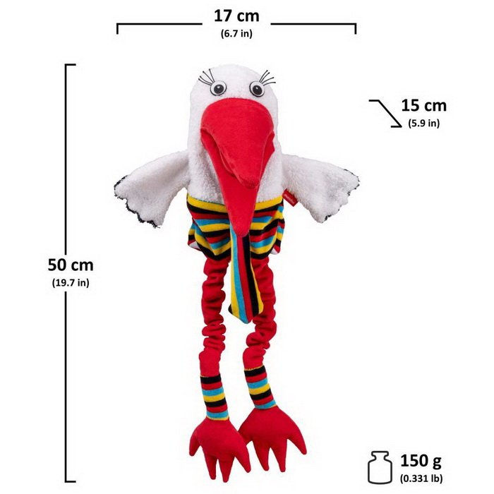 Logopedická maňučka Bocian klapkajúci, 50 cm