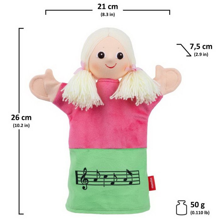 Logopedická maňuška Anička Básnička, 26 cm