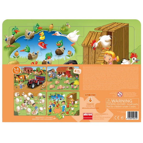 Penové puzzle Na farme, 4v1