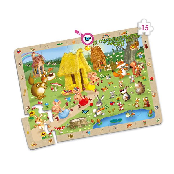 Pozorovacie puzzle Rozprávky, sada 4 ks