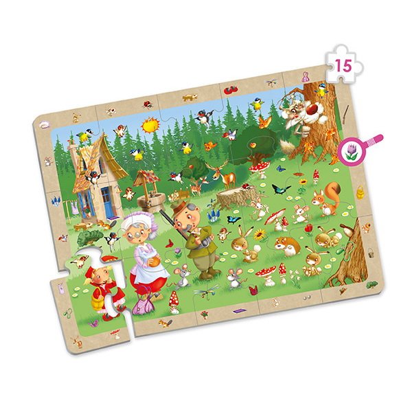 Pozorovacie puzzle Rozprávky, sada 4 ks