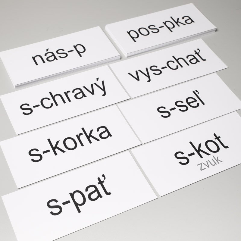 Pracovné karty Vybrané slová po S, 50 kariet