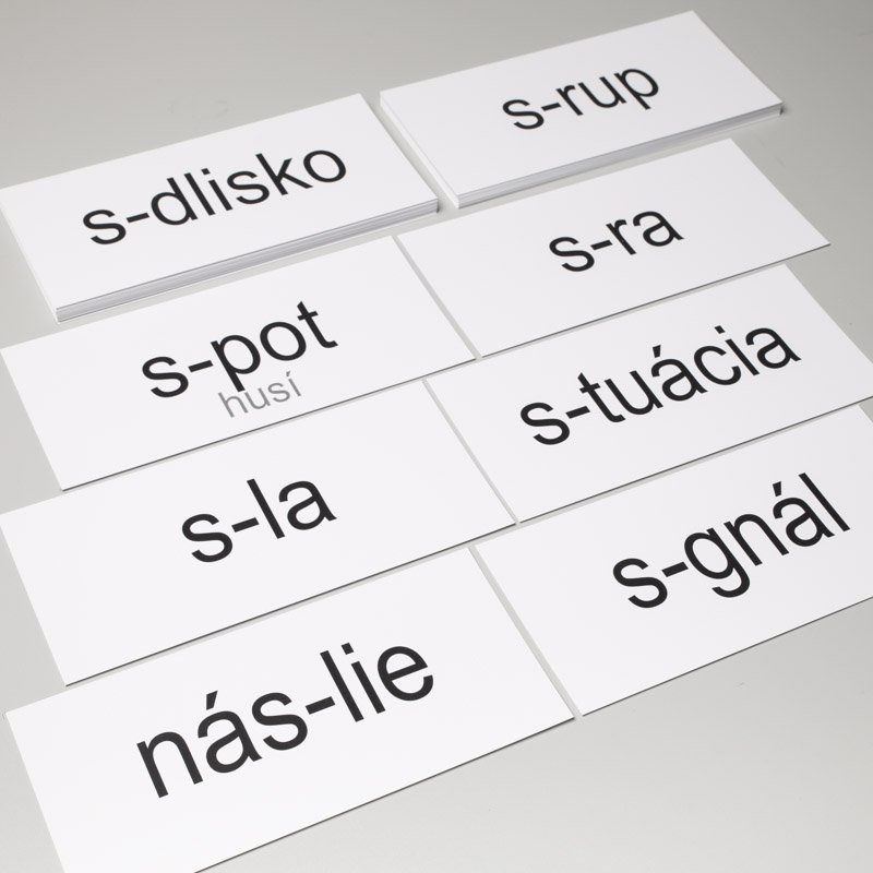 Pracovné karty Vybrané slová po S, 50 kariet